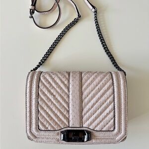 Rebecca Minkoff Quilted Crossbody Bag in Cream